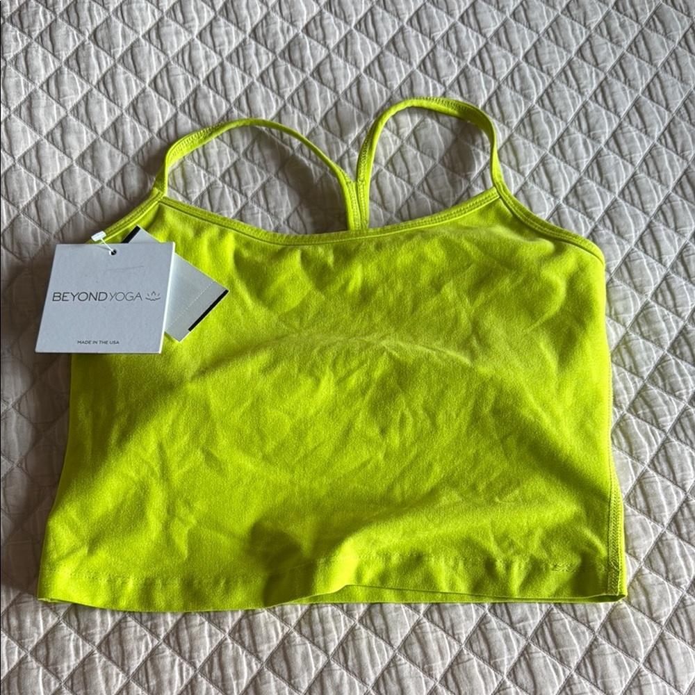 Beyond Yoga Bright Lime Crop Top S NWT